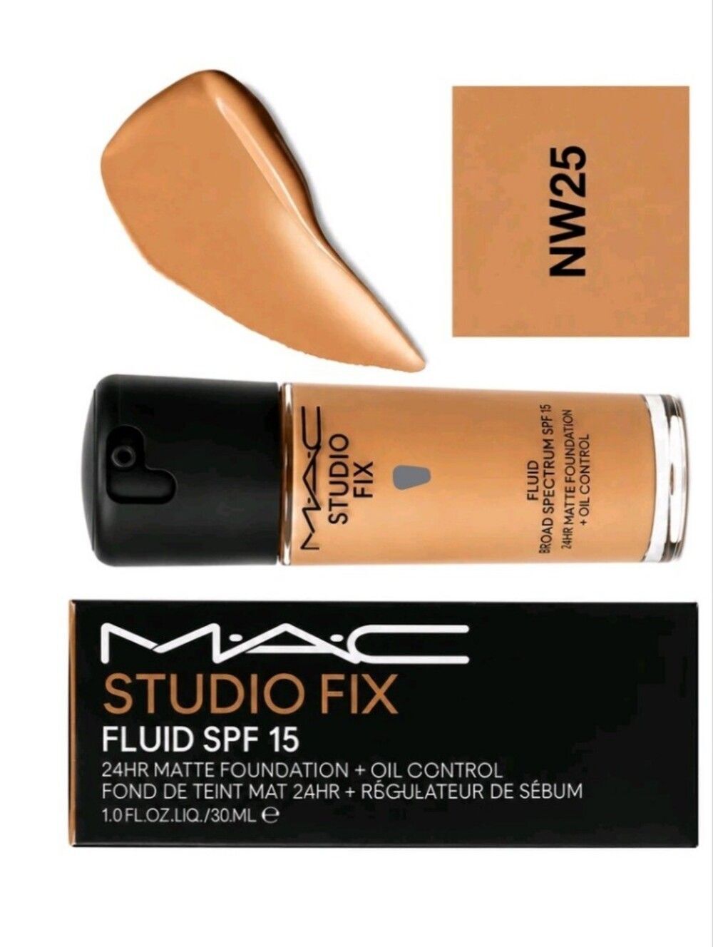 MAC Cosmetics Studio Fix Fluid Foundation NW25 – Full Coverage – New